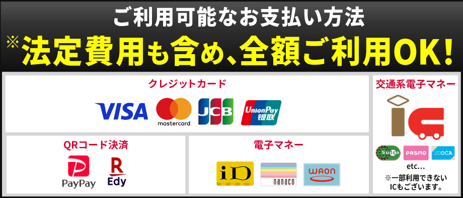 クレジットカード、電子マネー、コード決済